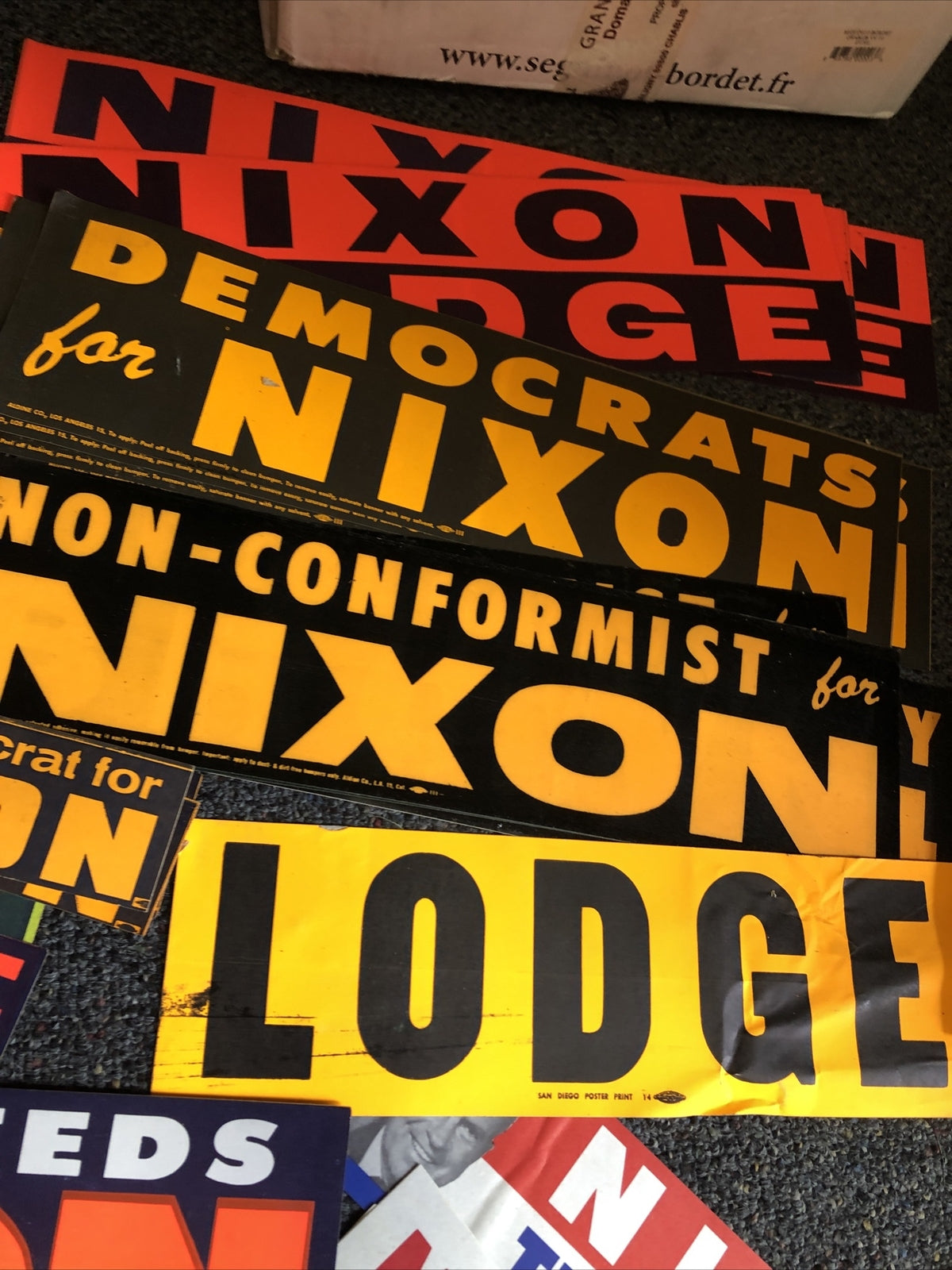 Richard Nixon for President Political Campaign Ephemera Stickers Newspaper Etc.5