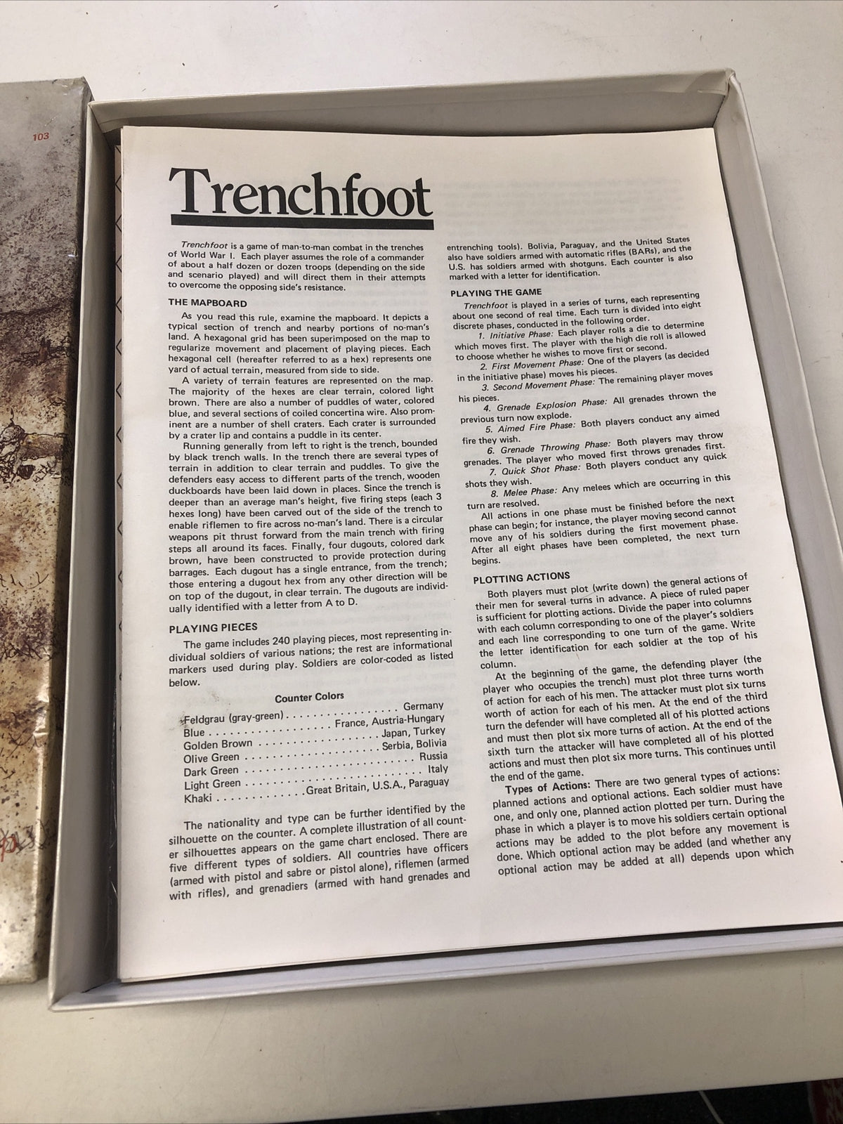 1981 TRENCHFOOT BULLETS & BAYONETS IN THE GREAT WAR WWI RPG BOX SET GAME BY GDW1