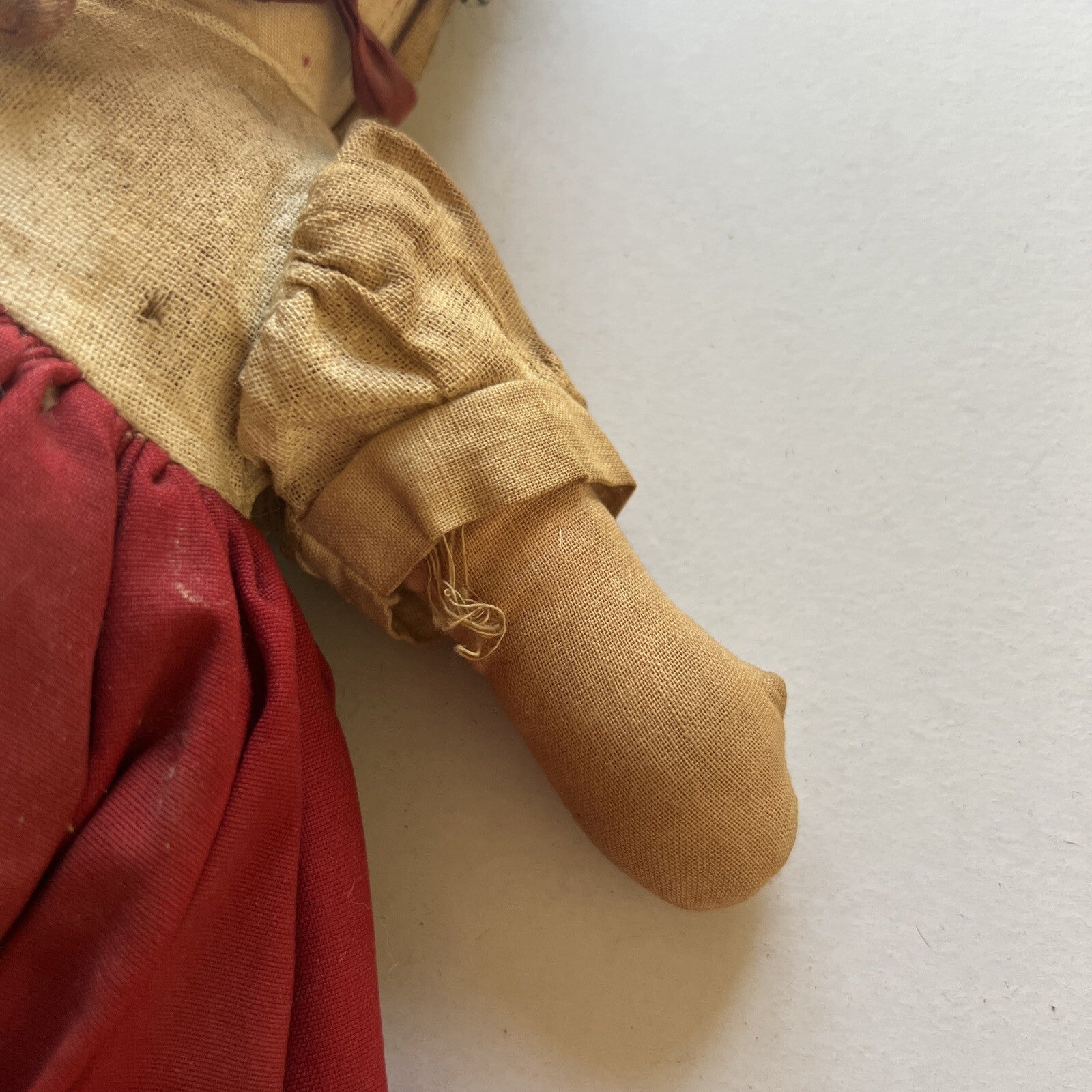 Lenci Type Italian * Antique Handmade Cloth Doll Painted Face 12”7