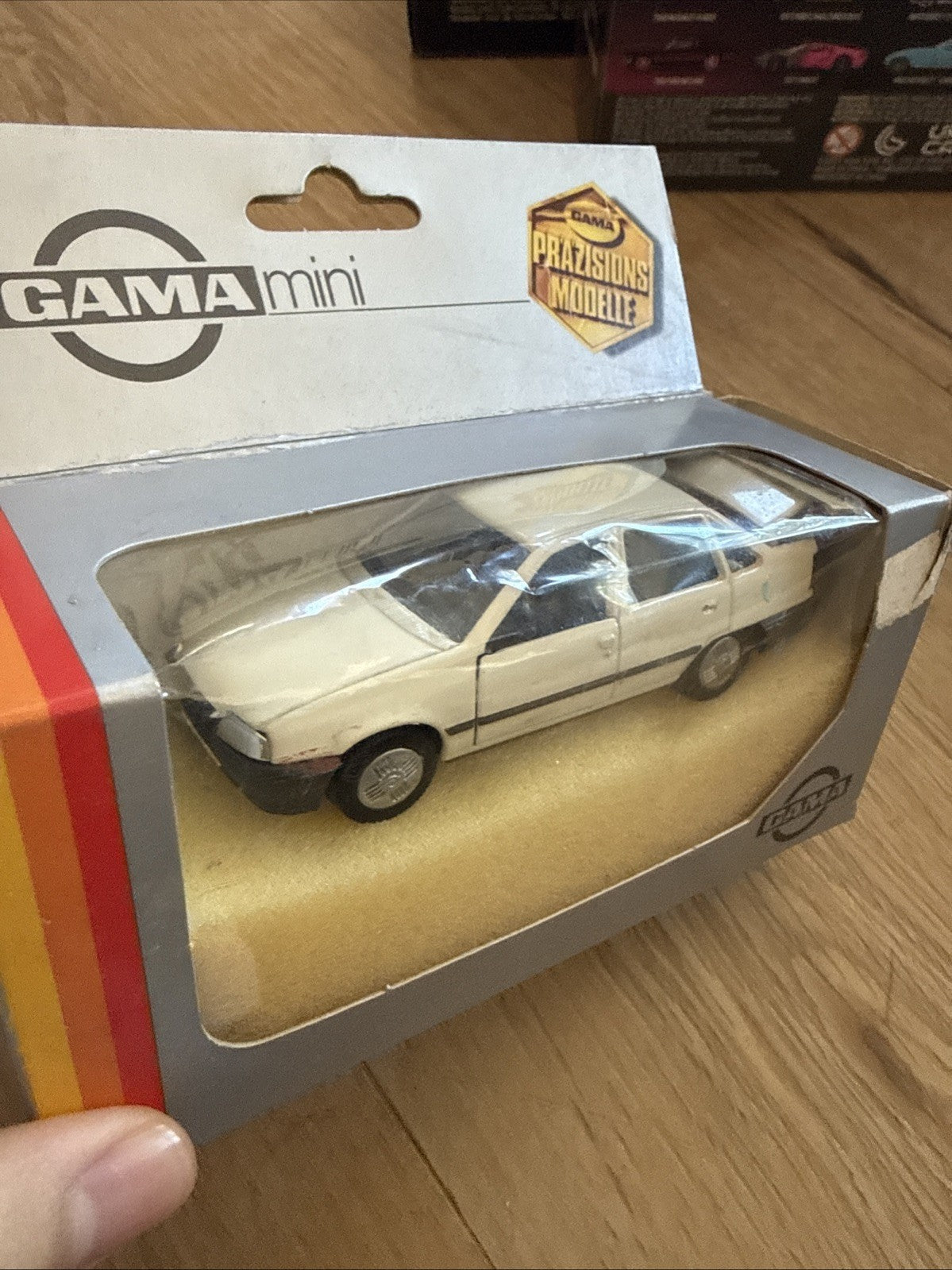 Gama Mini Opel Kadett E GLS Sedan 1:43 Diecast Model Car White New In Box2