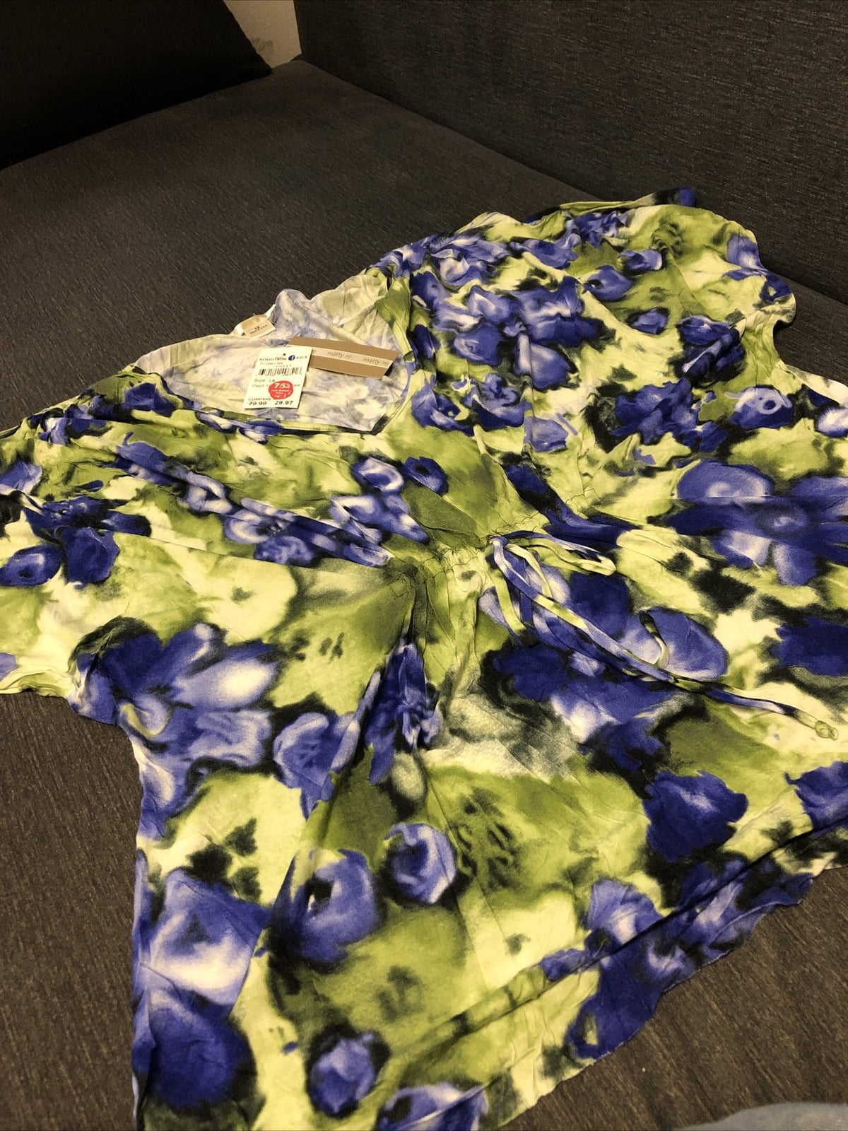 MATTY M Nordstrom Womens Purple Floral Blouse Top Sleeveless Casual Summer Large3