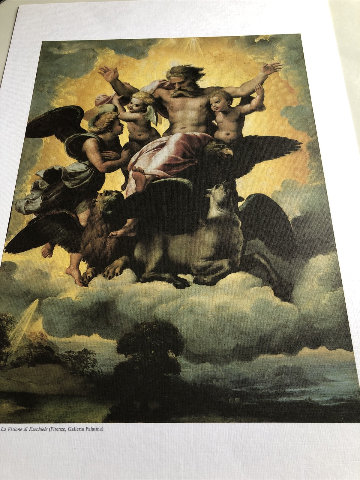 Raffaello La Visione Di Ezechiele Printed In Italy 19.5”x14”5