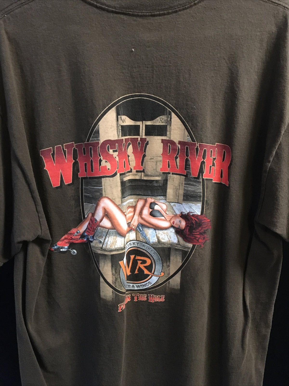 Brown Whiskey River Beer And Wings T SHIRT Rock N Roll Outlaw Cowboy3