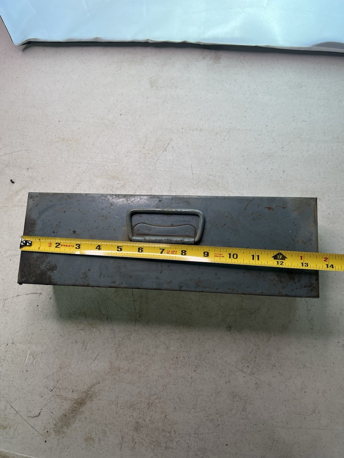 Vintage Sunnen Metal Toolbox Storage Case 13.5 “ Industrial Steel Organizer USA3