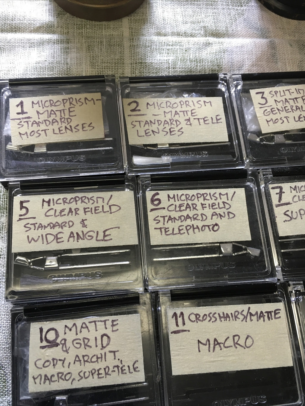 Olympus Focusing Screens Lot Of 14 OM System3