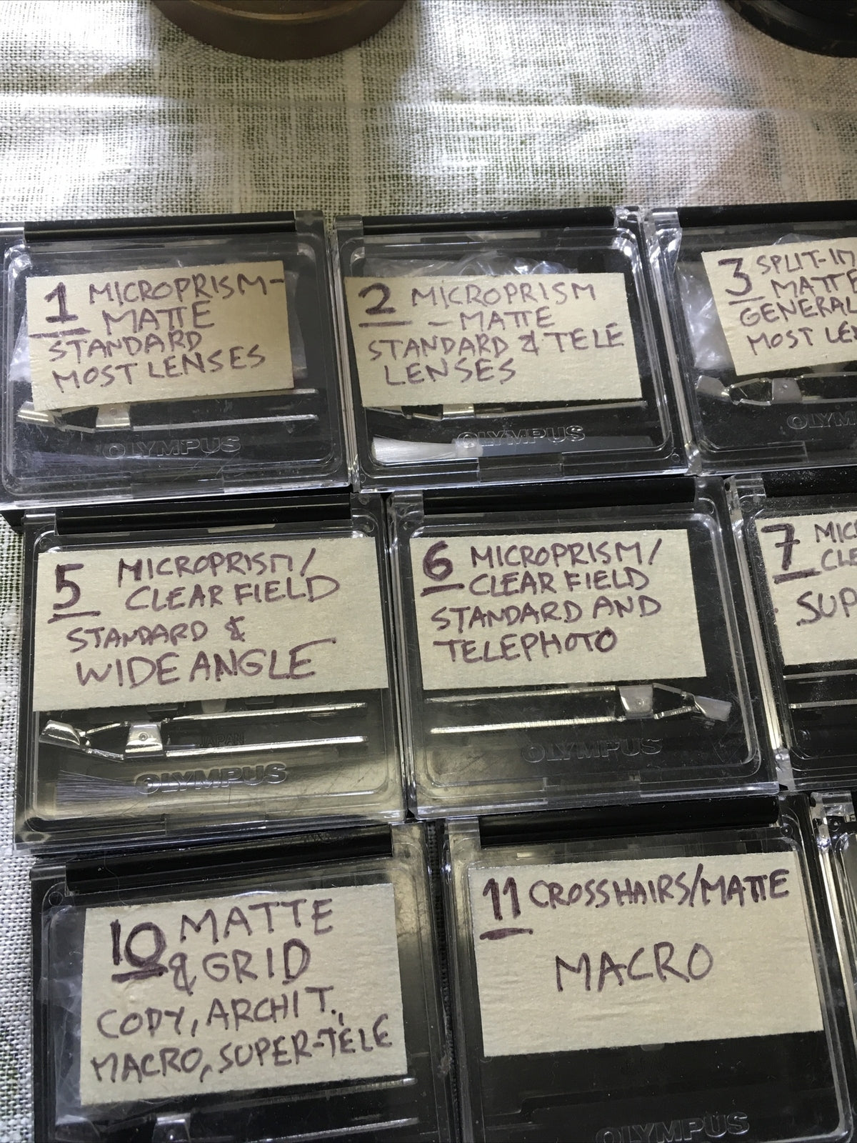 Olympus Focusing Screens Lot Of 14 OM System3