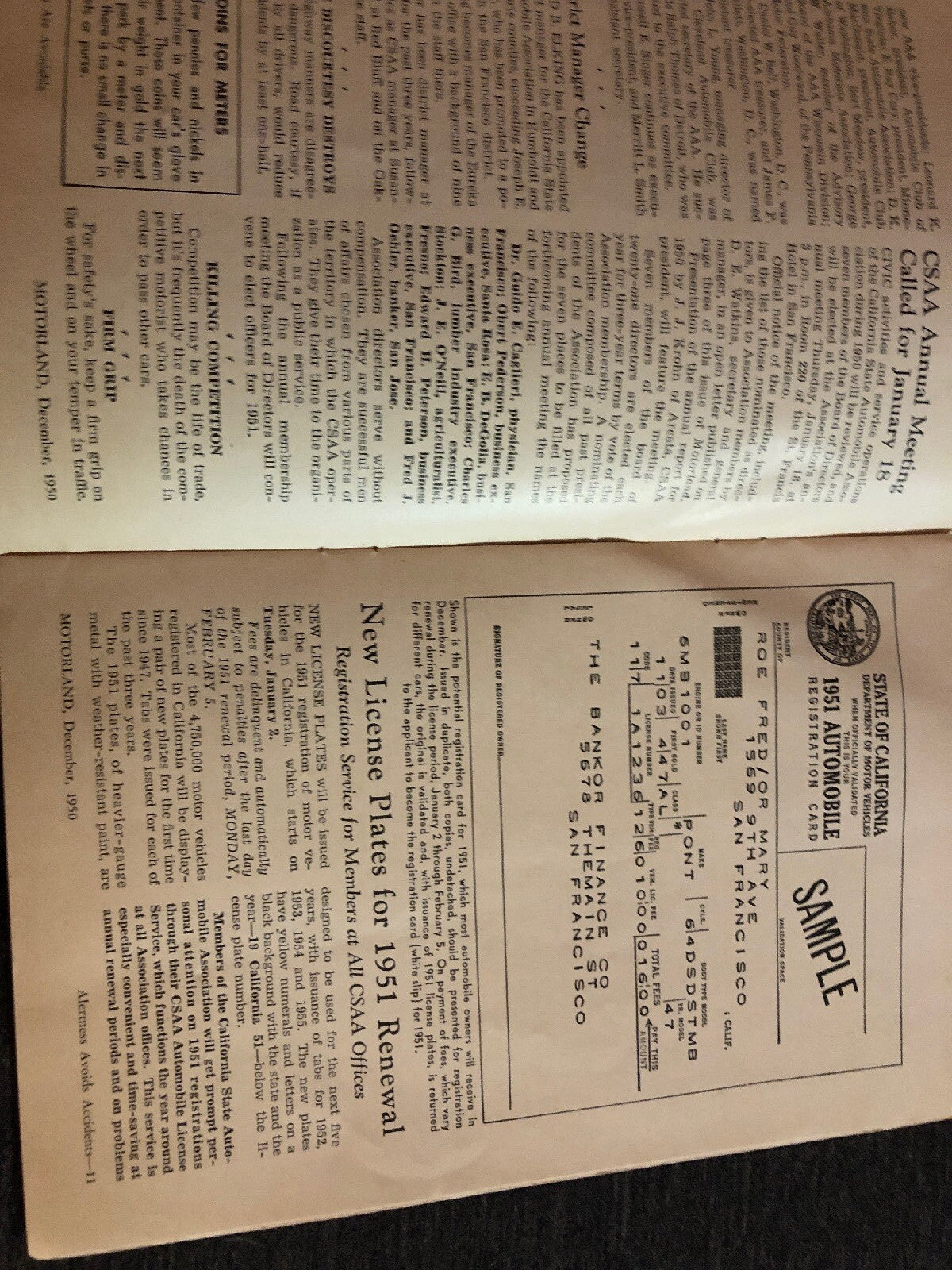 Motorland - California State Automobile Association - 1950s Automobilia Vintage2