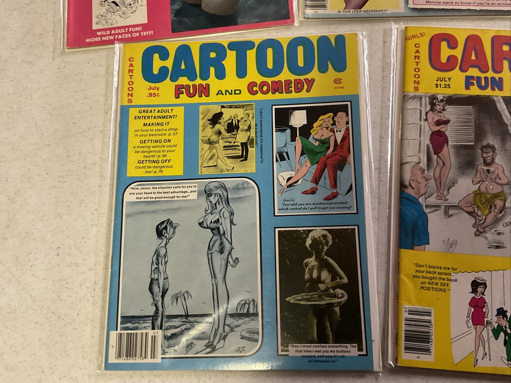 Vintage Cartoon Fun and Comedy Magazine Lot Of 5 Cartoons and Pinups - 1977-814