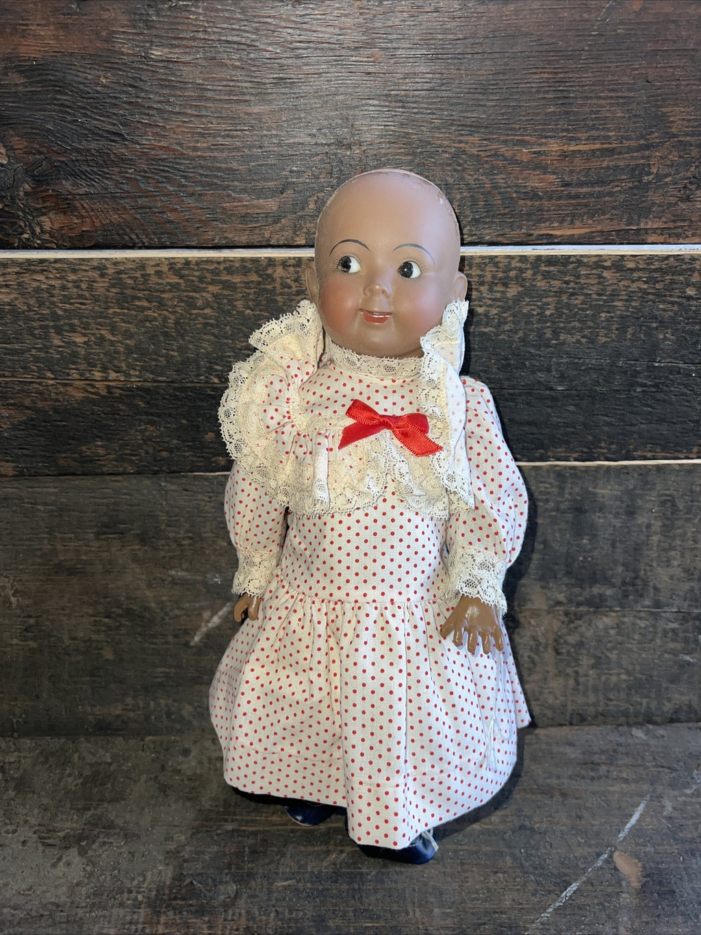 Vintage German 13” Kestner Repro 165 GOOGLIE EYES Cute Doll No Hair1