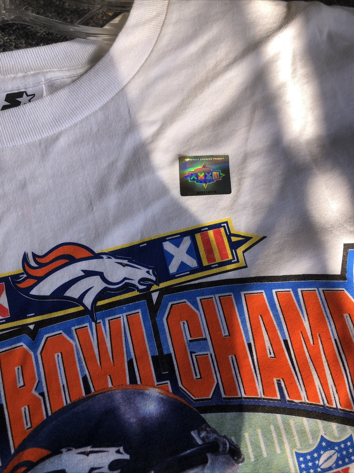 Vintage 90’ Starter Superbowl XXXII Shirt Superbowl Champs Broncos Team Size L2