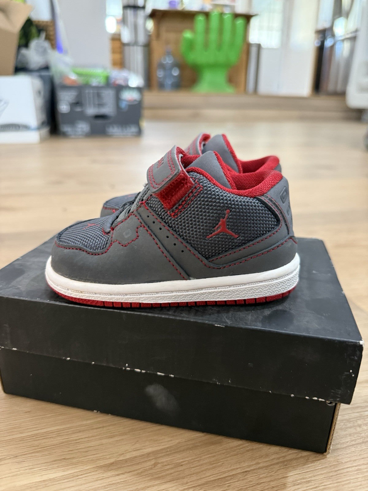 Nike Air Jordan Sneakers Toddler US Size 4C Grey Red 351028-0172