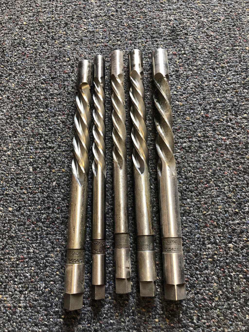 National Detroit Lot Of 5 High Speed Drill Bits 10”0