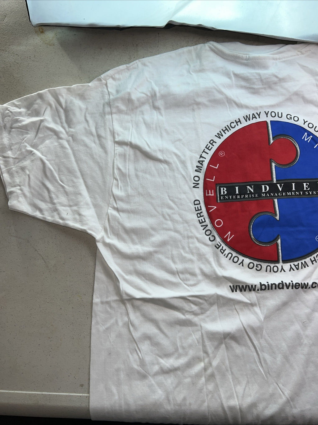 Vintage BindView “Microsoft " T-Shirt L 90s Tech Enterprise Promo Puzzle Graphic5