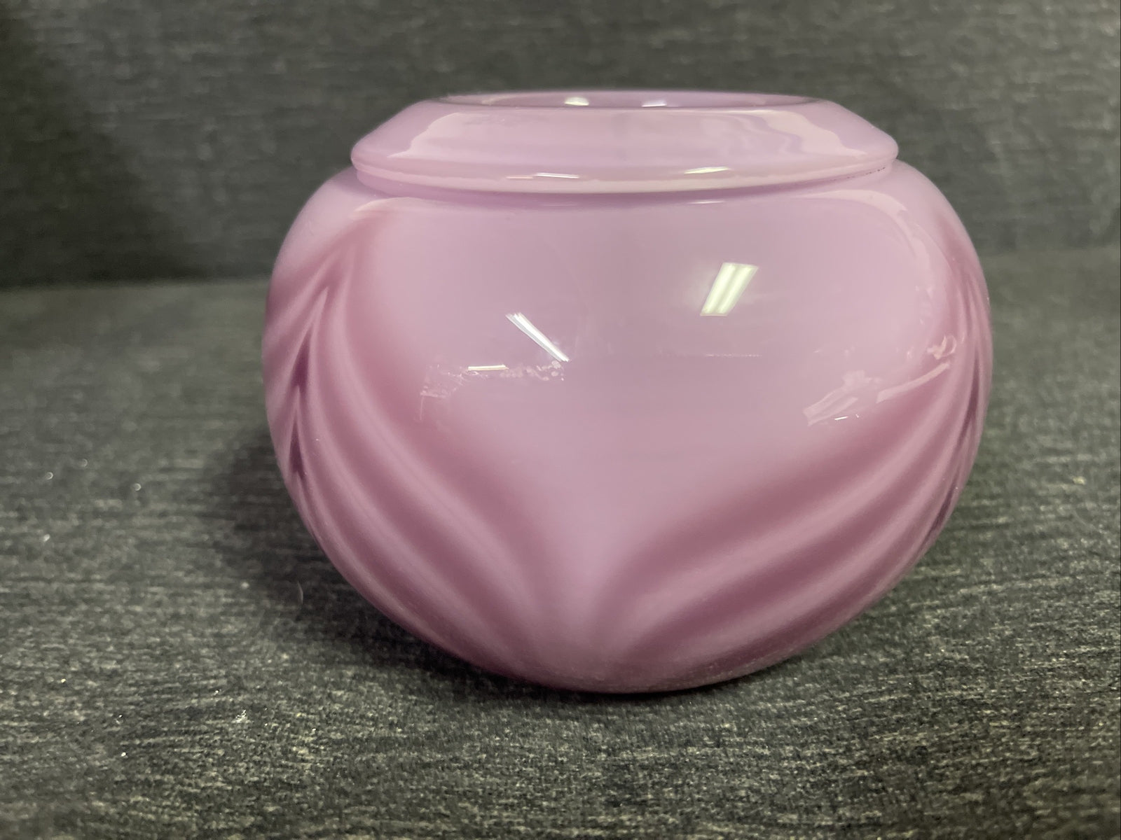 Signed David Lindsay Art Glass 2001 Studio Pink Purple Swirl Burst Paperweight2