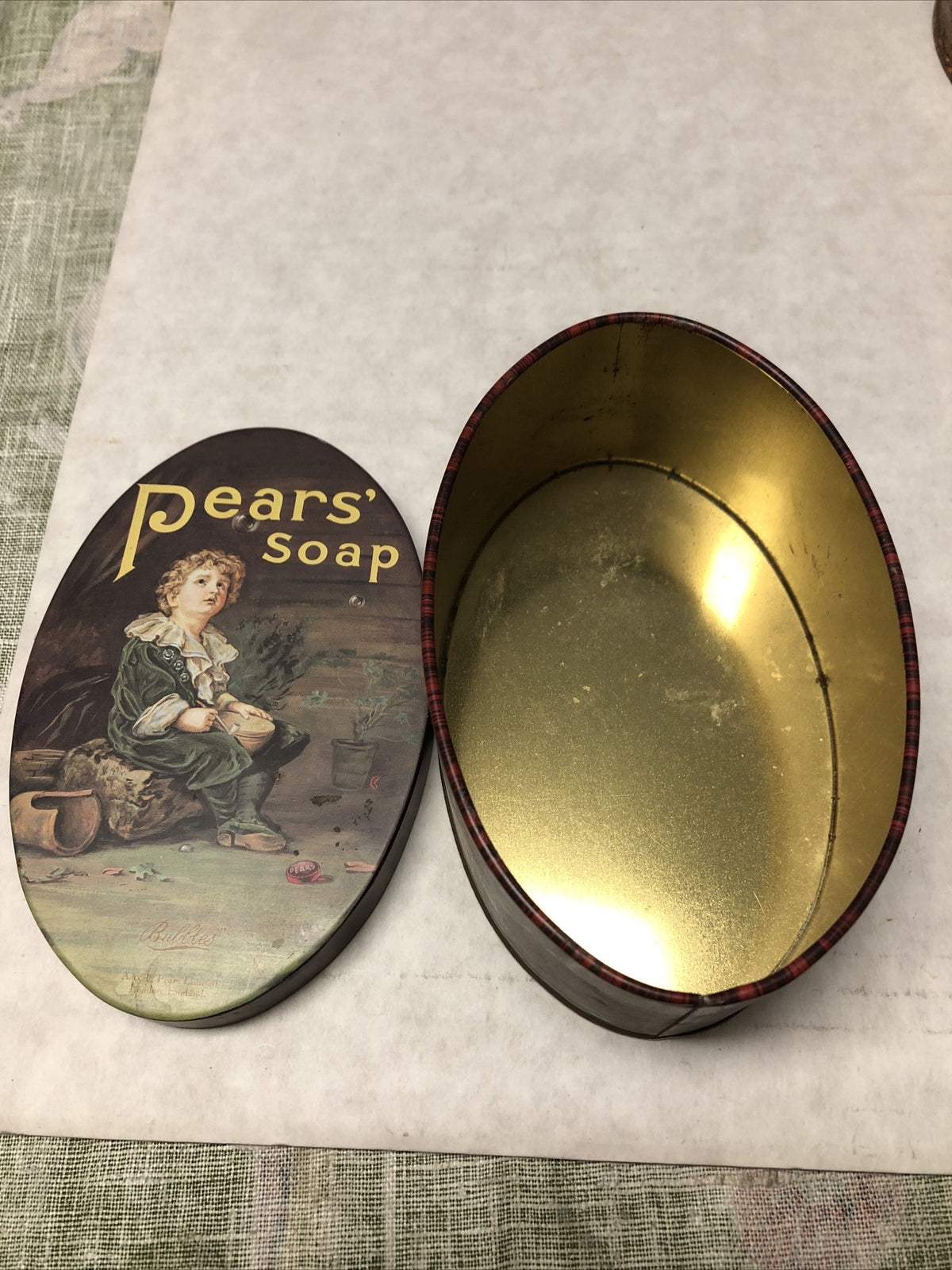 Vintage Pears’ Soap Tin Box 5.5”x4”3