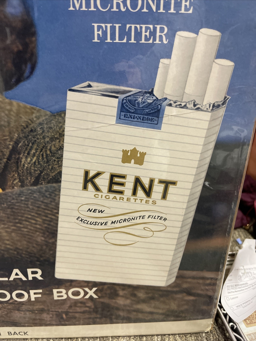 Vintage Antique 1950-60s General Store Display Sign Kent Cigarettes 24”x18”5