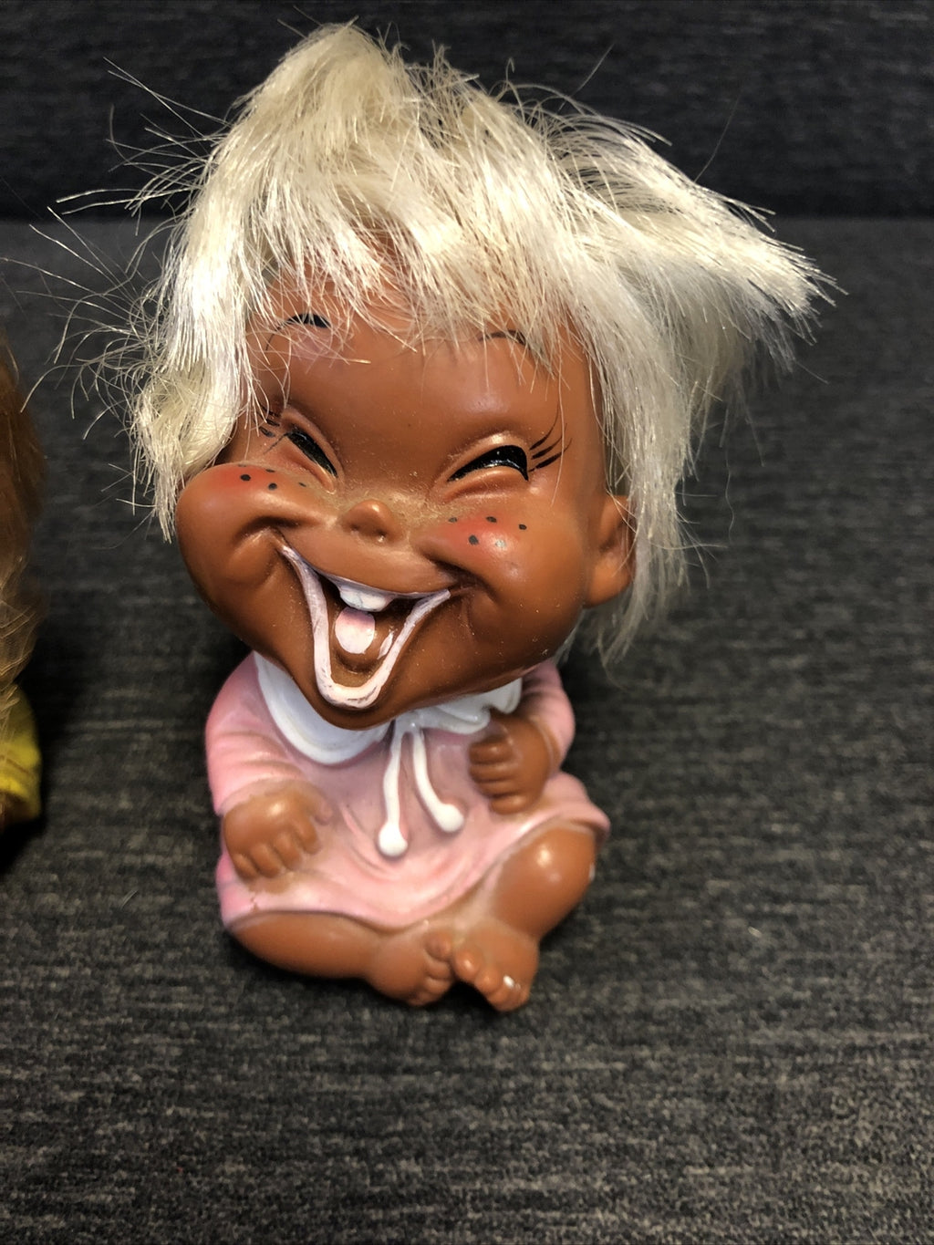 Vintage Ugly Funny W YSC  DOLL JAPANESE Pair Plastic Real Hair1