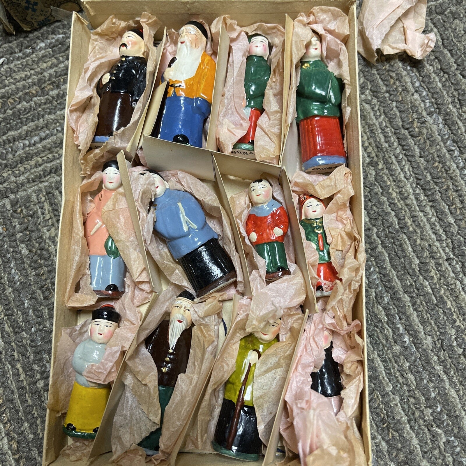 Vintage Chinese Porcelain Figure set. 12 figures approx 2”0