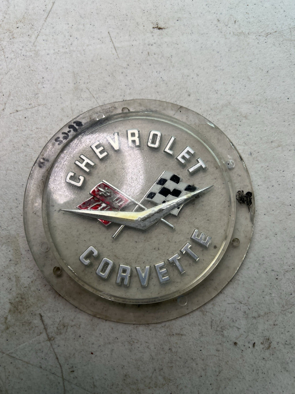 1958–62 Chevy Corvette Hubcap Emblems – Original0
