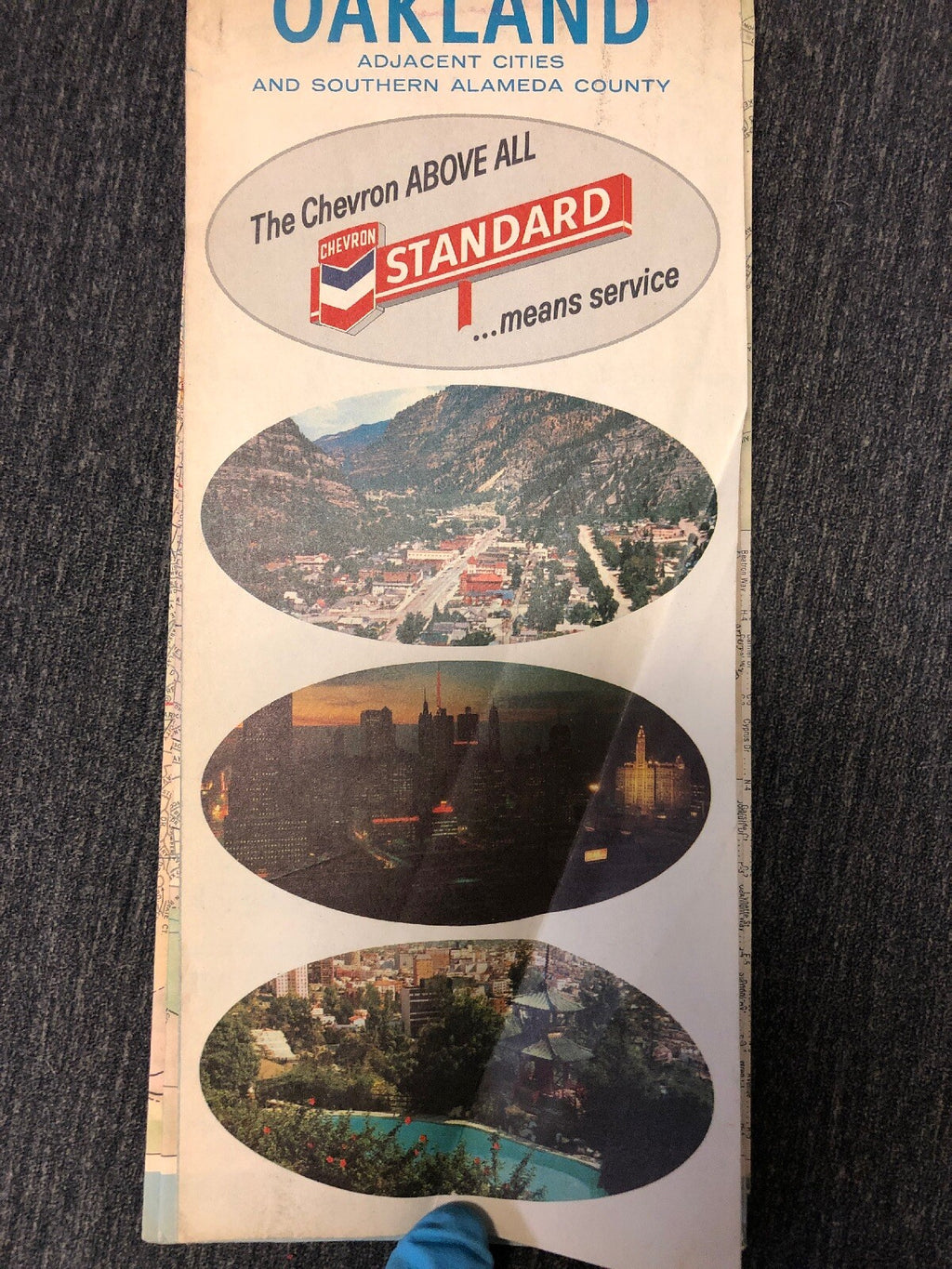1966 CHEVRON Oakland Adjacent Cities & Southern Alameda County Map Vintage0