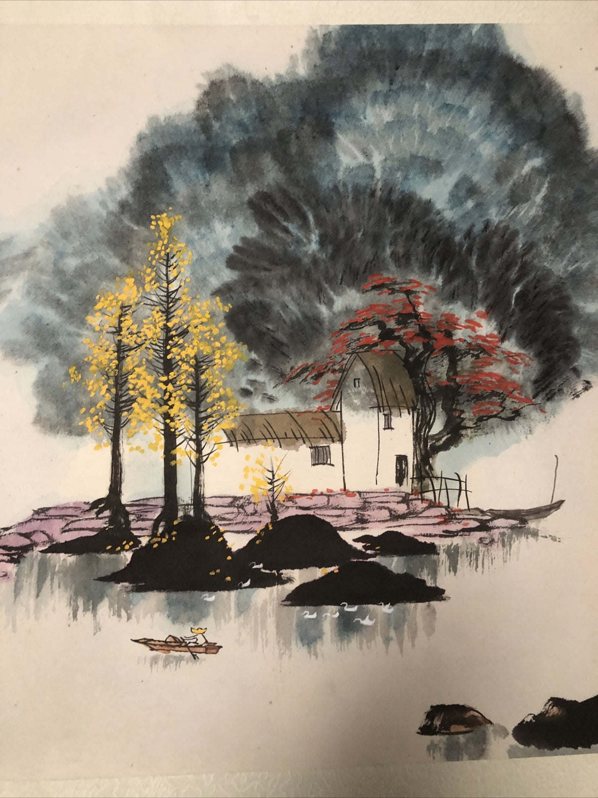 Lot 2: Vintage Japanese Scroll With Box Landscapes Signed Rolled2