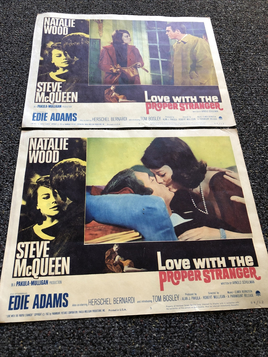 Love With The Proper Stranger - Original 14”x11” Lot Of 2 Movie Posters0