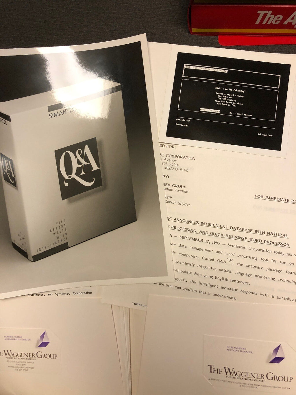 Symantec Co. & Softsel Co 1985 Agreement Product Portfolio Docs Photos Contract2