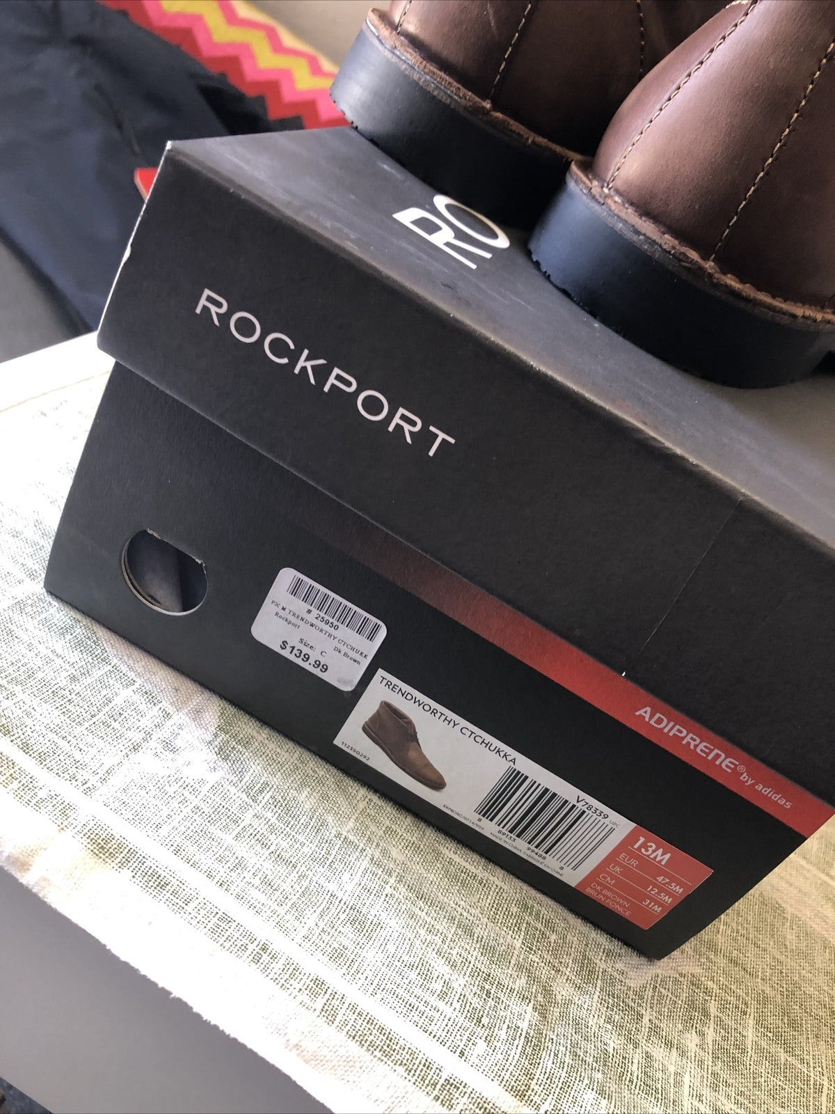 Rockport Trendworthy Brown Lace Up Boots Shoes Adiprene By Adidas Size 13M NOS6