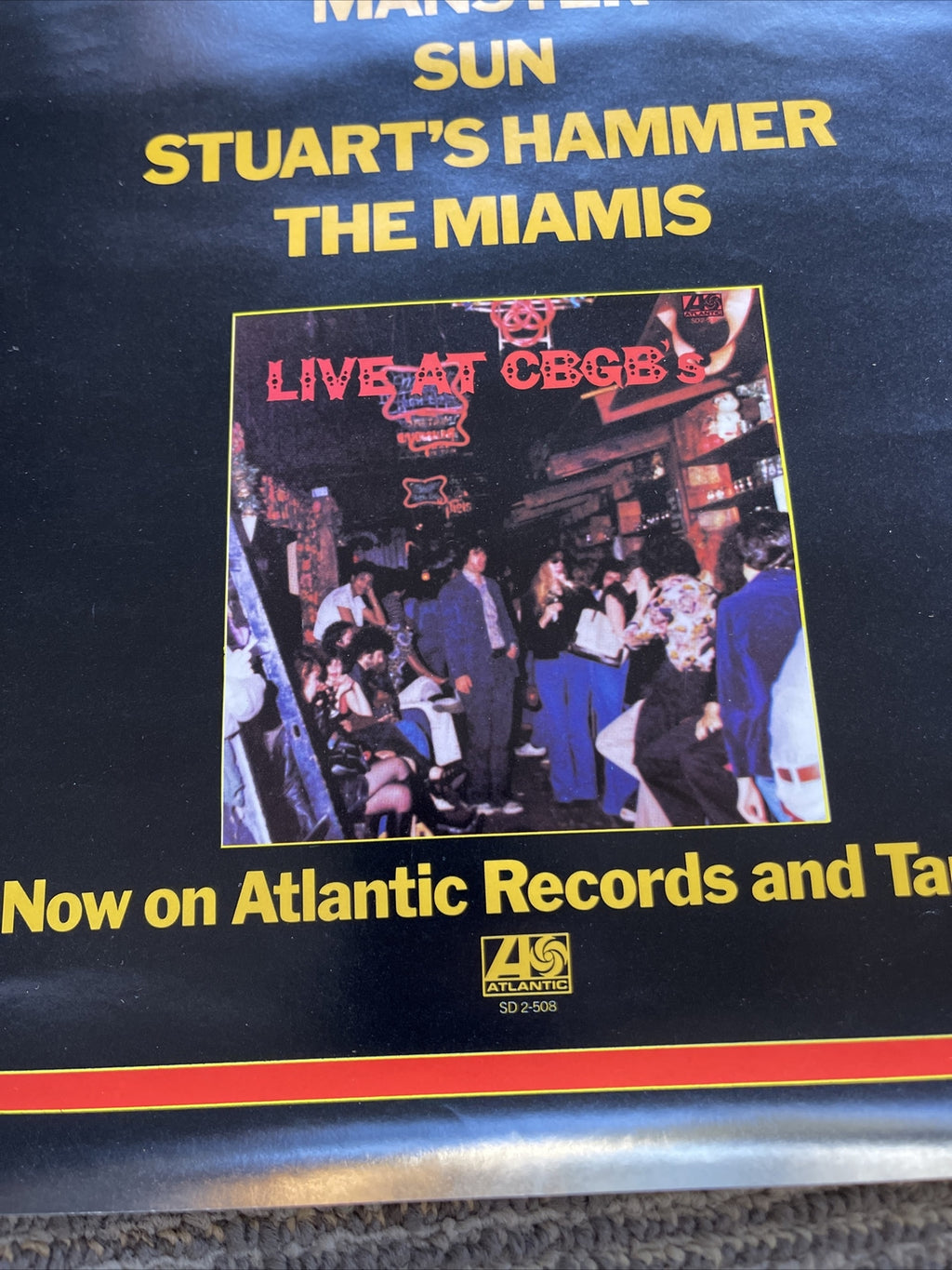#168 1976 Live At CBGB's Record Promo Poster Tuff Darts Mink Deville Miami’s7