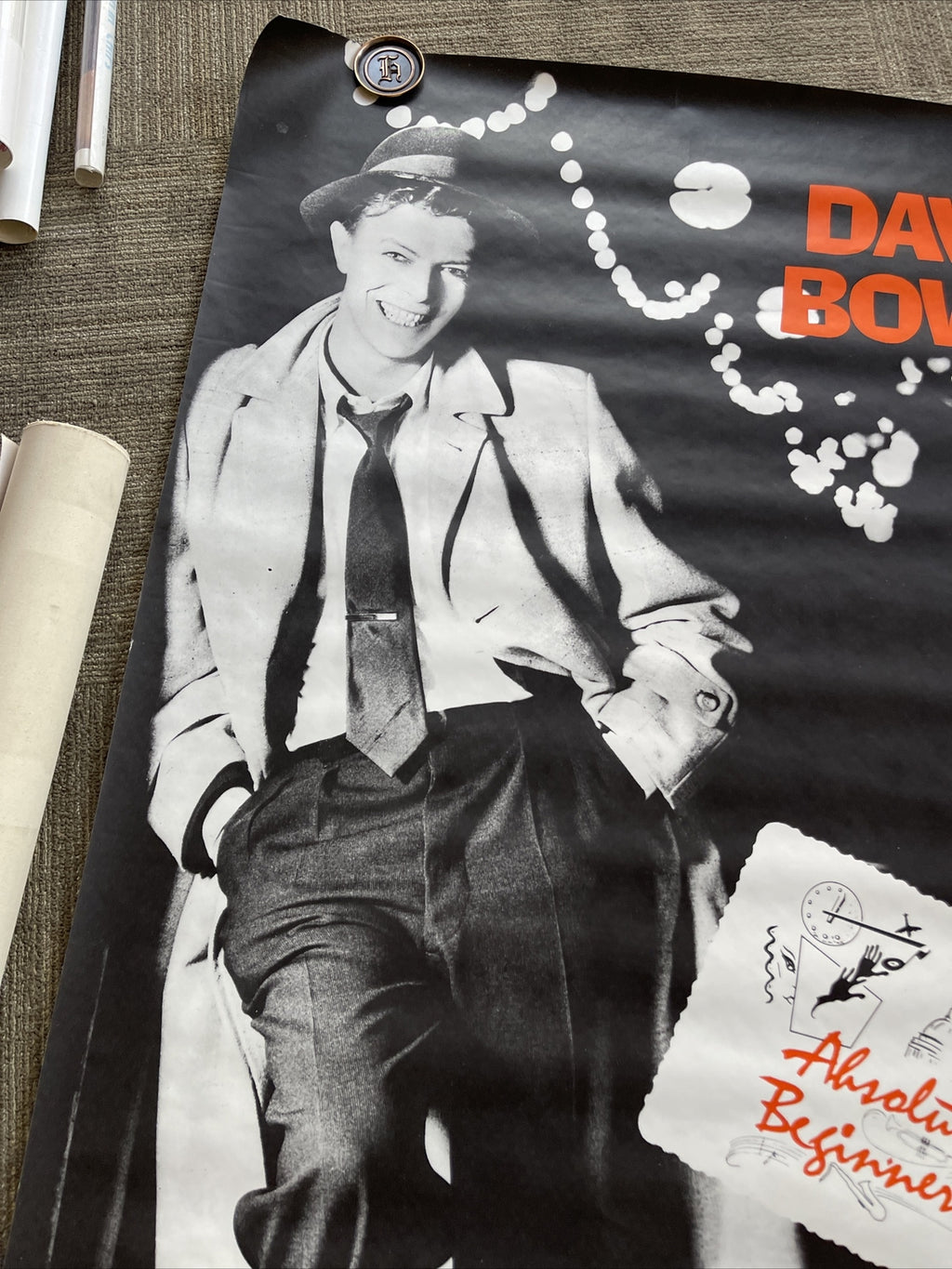 #166 1986 DAVID BOWIE Absolute Beginners Record  Subway Promo Poster 40” X 60”6