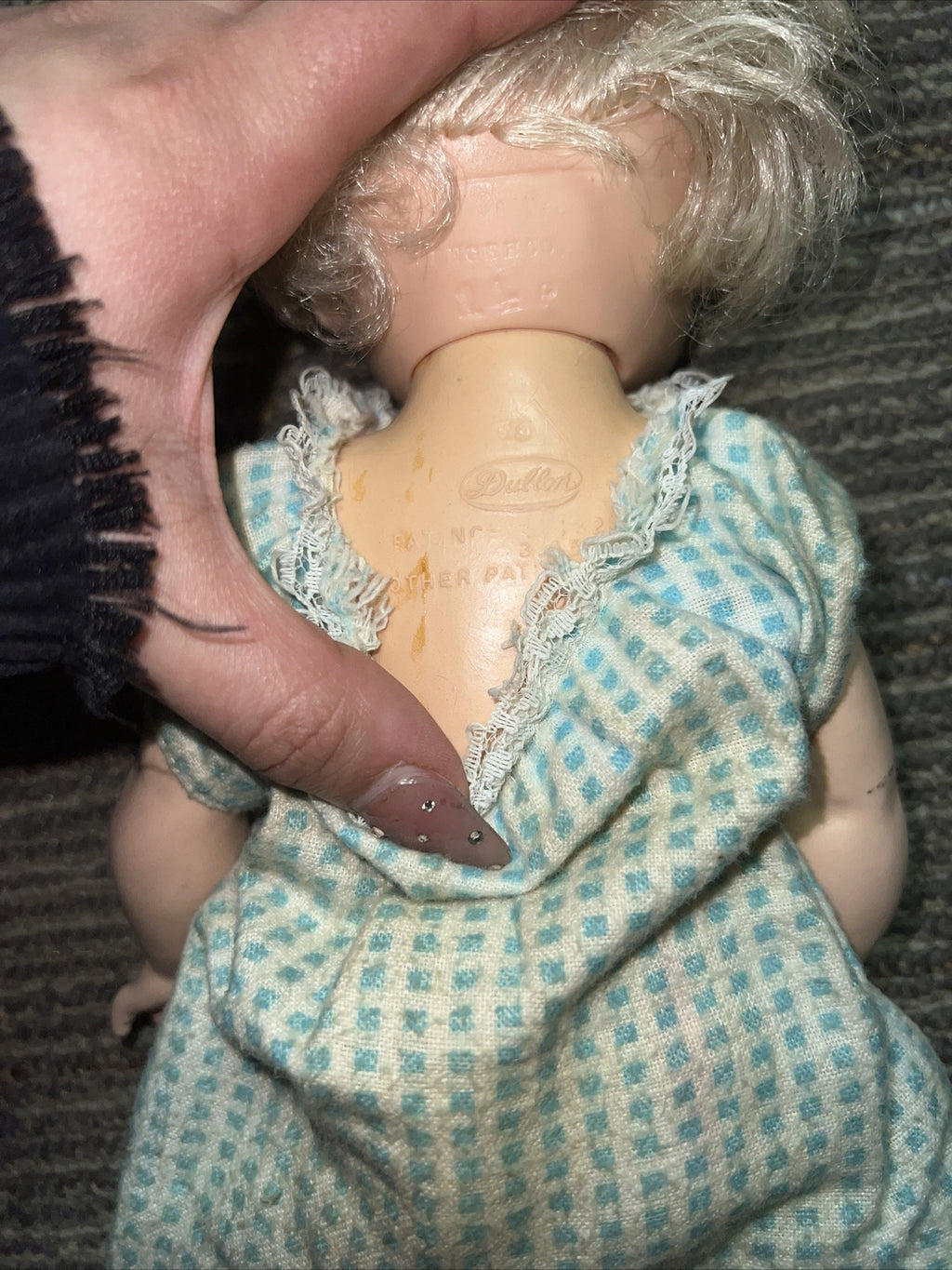 Vintage 1950’s Rubber Plastic Egee Toddler Doll 14p 12.5”2