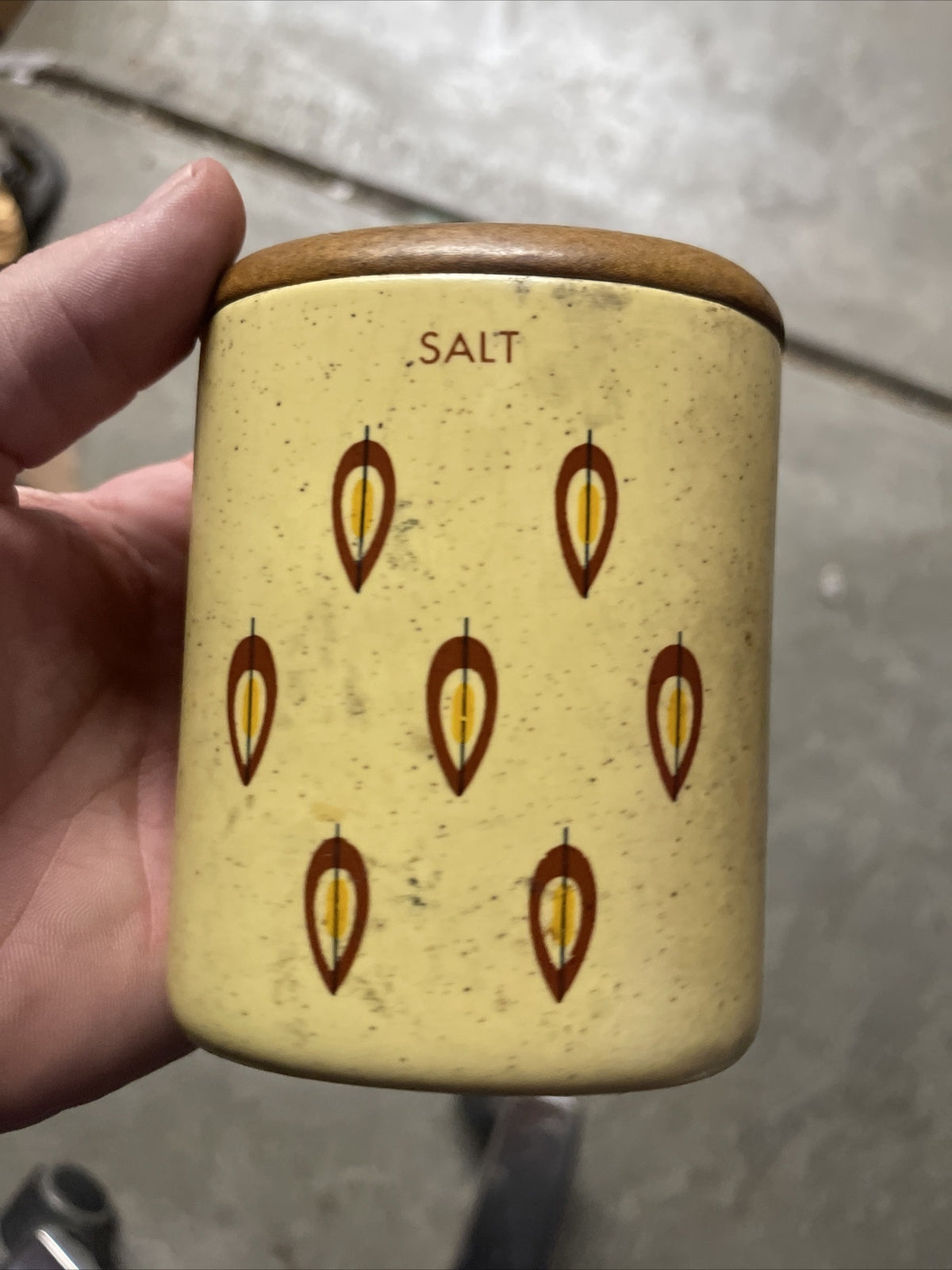 1950s Yellow SALT & PEPPER - BARBARA WILLIS Atomic Mid Century Modern California1