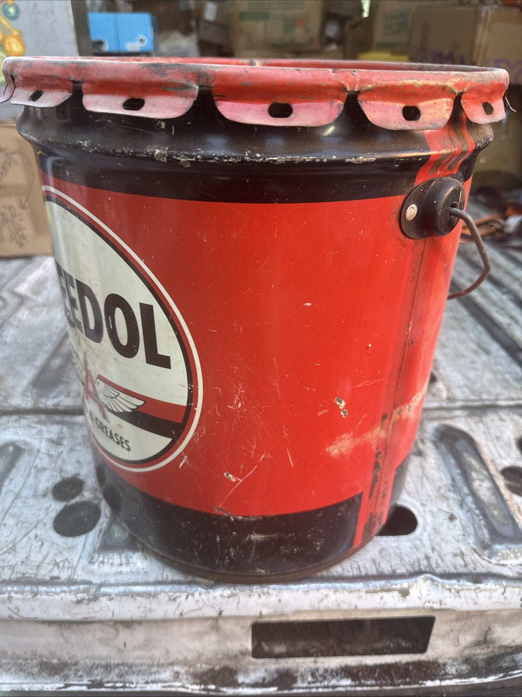Vintage Veedol Flying A multipurpose Gear  Lubricant Grease Oil Can 35 LBS.3