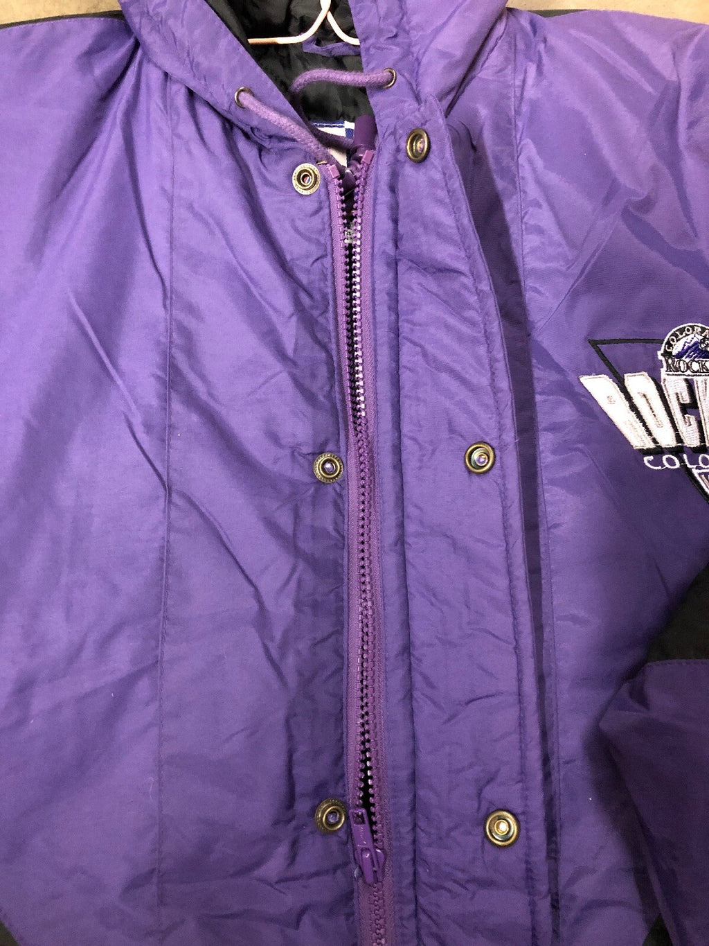 VTG 90s NOS Logo 7 Colorado Rockies Zip Bottom Size L Adjustable Waist Jacket4