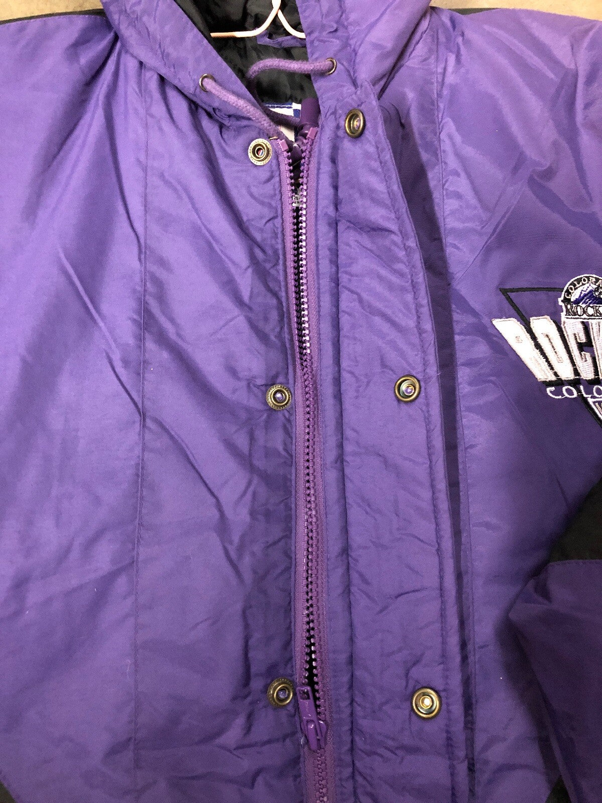 VTG 90s NOS Logo 7 Colorado Rockies Zip Bottom Size L Adjustable Waist Jacket4