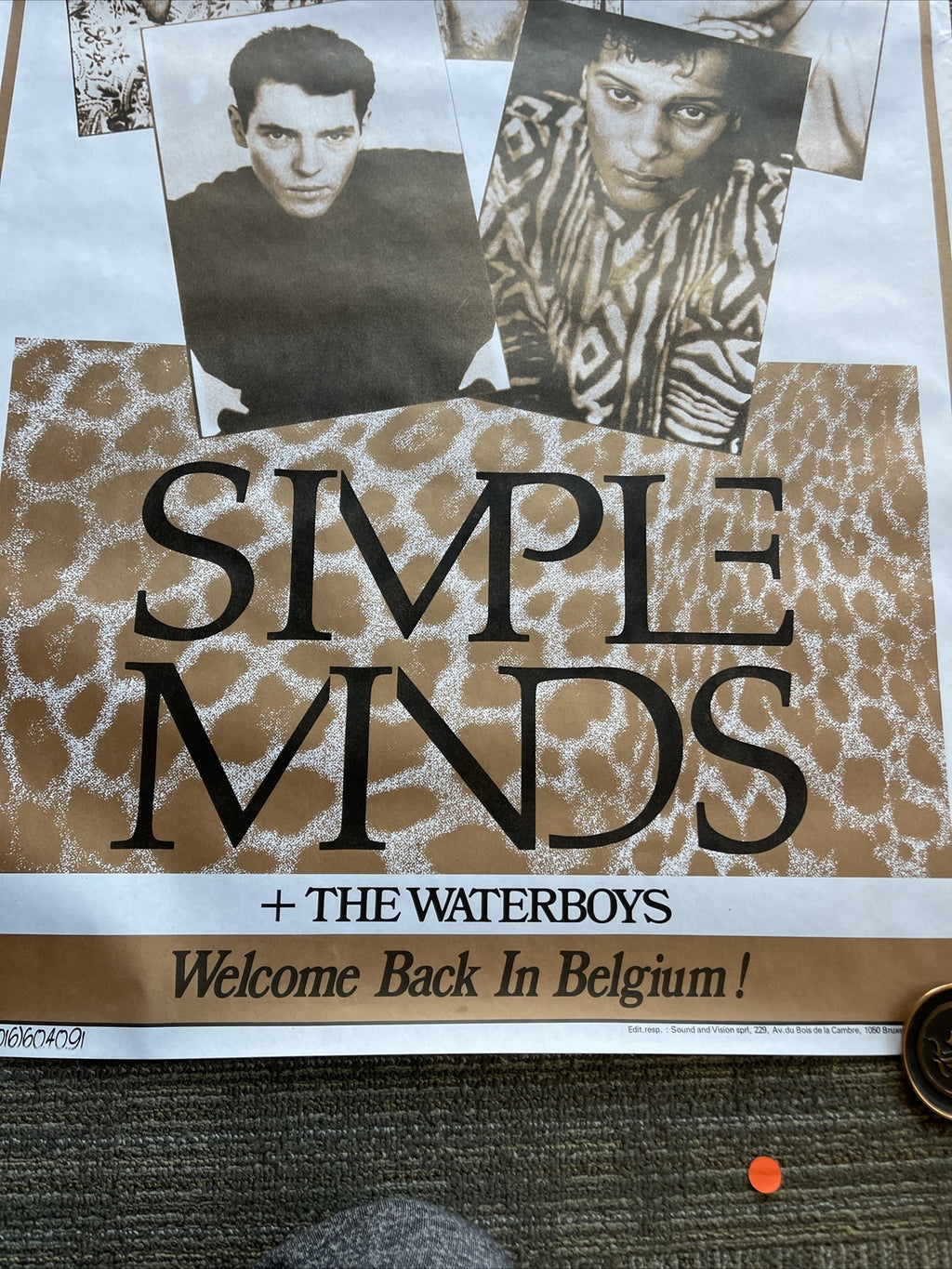 #185 1985 Simple Minds Waterboys Record Store Rare Poster Promo Only 27.5 X 39.56