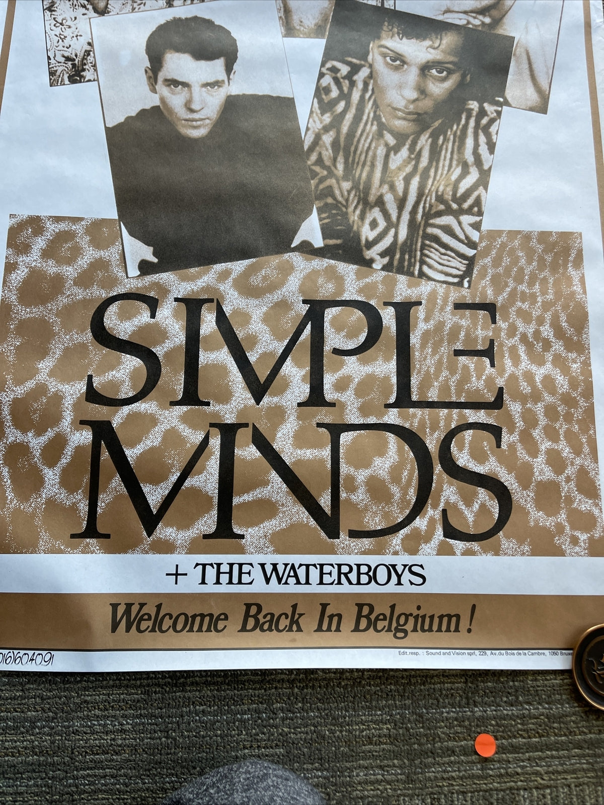 #185 1985 Simple Minds Waterboys Record Store Rare Poster Promo Only 27.5 X 39.56