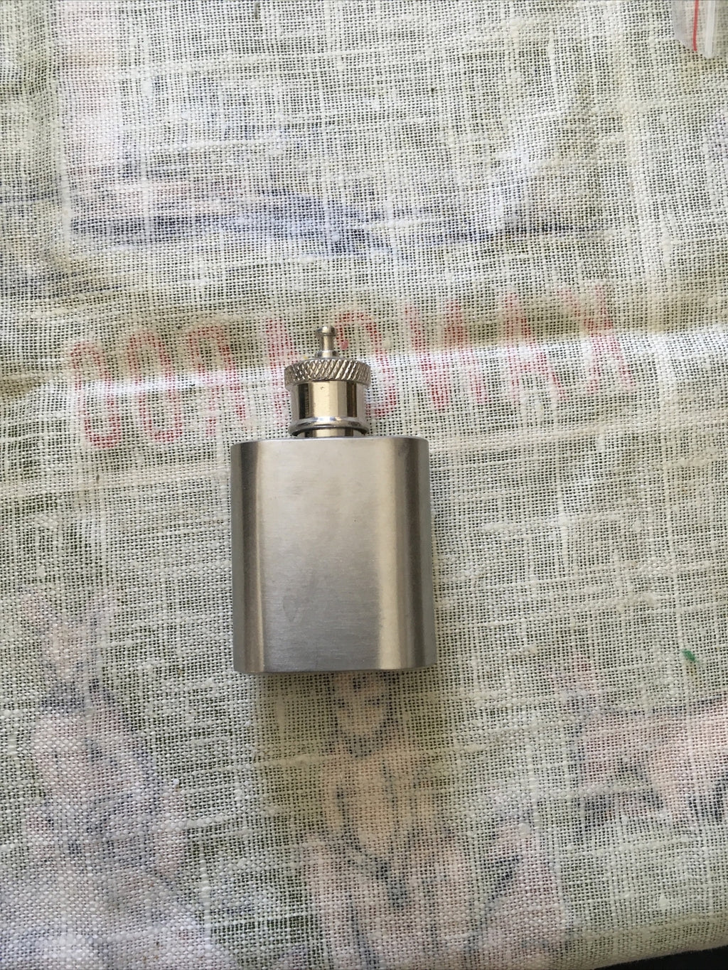 Vintage Travel Flask Stainless Steel 1 oz0