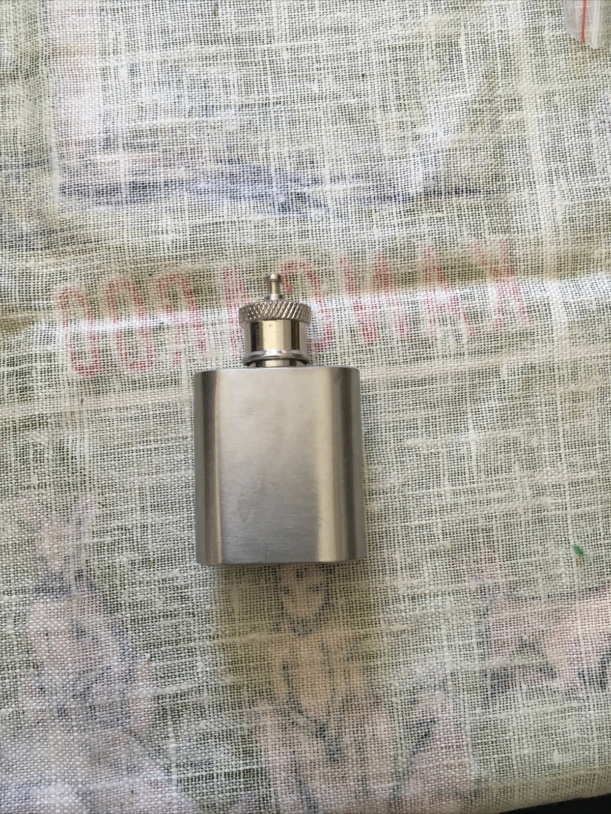 Vintage Travel Flask Stainless Steel 1 oz0
