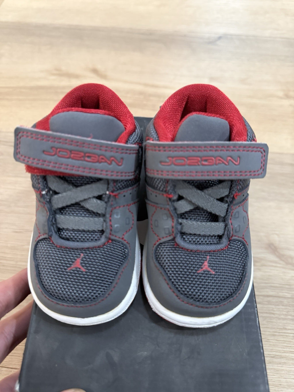Nike Air Jordan Sneakers Toddler US Size 4C Grey Red 351028-0175