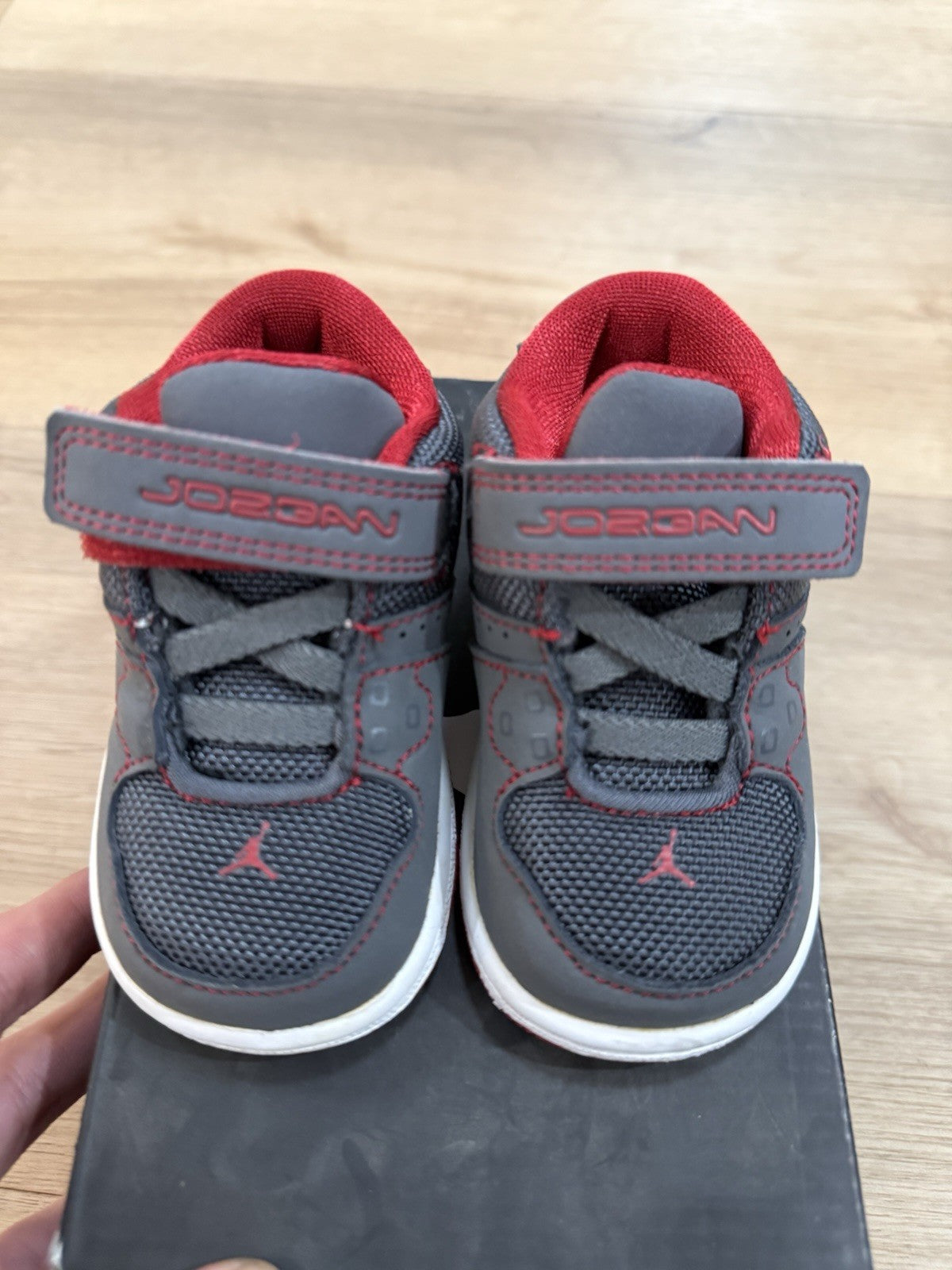 Nike Air Jordan Sneakers Toddler US Size 4C Grey Red 351028-0175