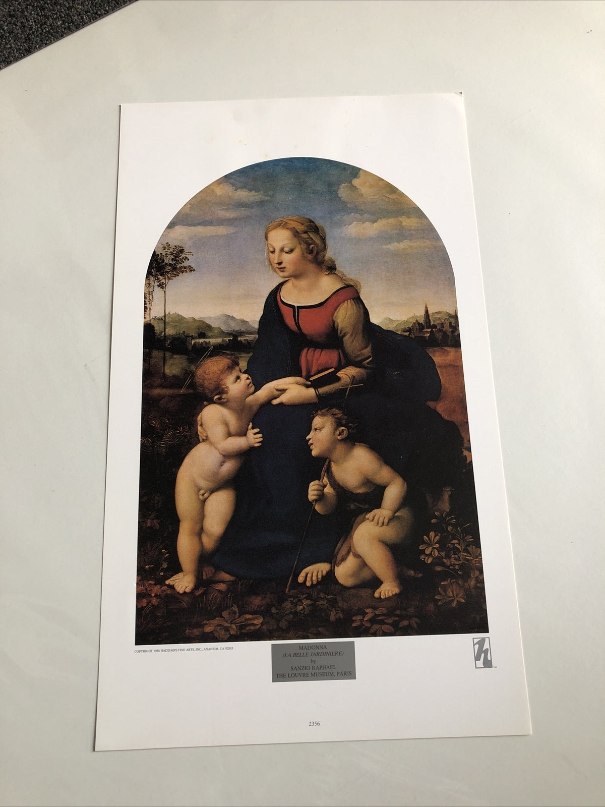 Madonna By Sanzio Raphael Lithograph Art Print 1986 Haddad’s Fine Art 19”x11”0