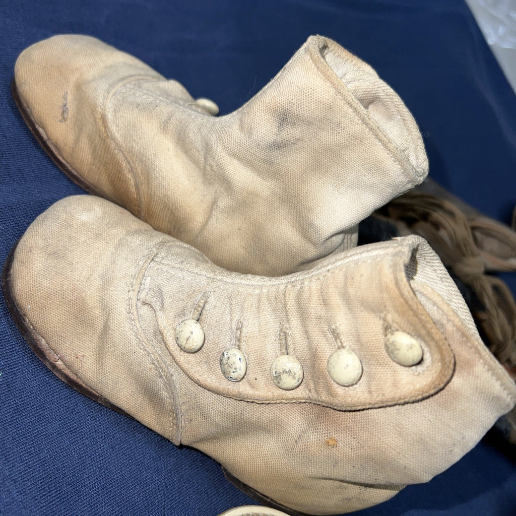 Lot of 5 Antique 1800’s Doll Shoes Various Size and Condition6