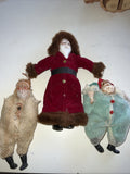Vintage Santa Claus Set One Bisque Two Santa Bags0