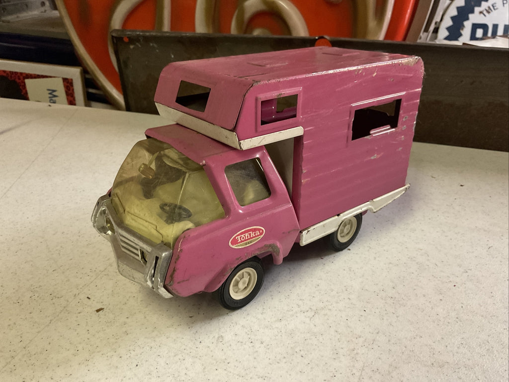 Vintage Tonka RV With Travel Trailer Camper Motor HomePressed Steel Truck0