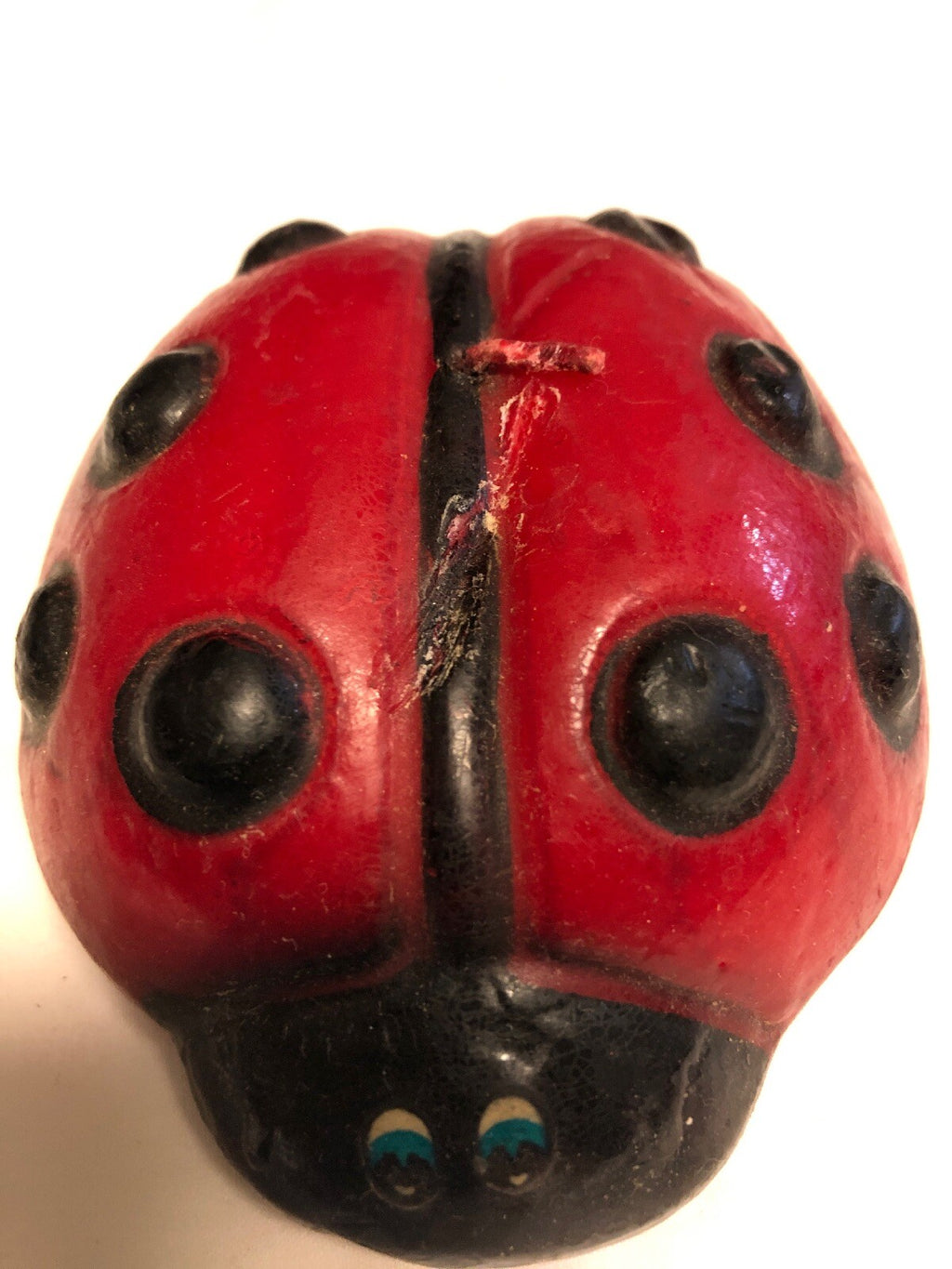 Vintage Made in Italy Leadless Wick Wax Candle Ladybug0