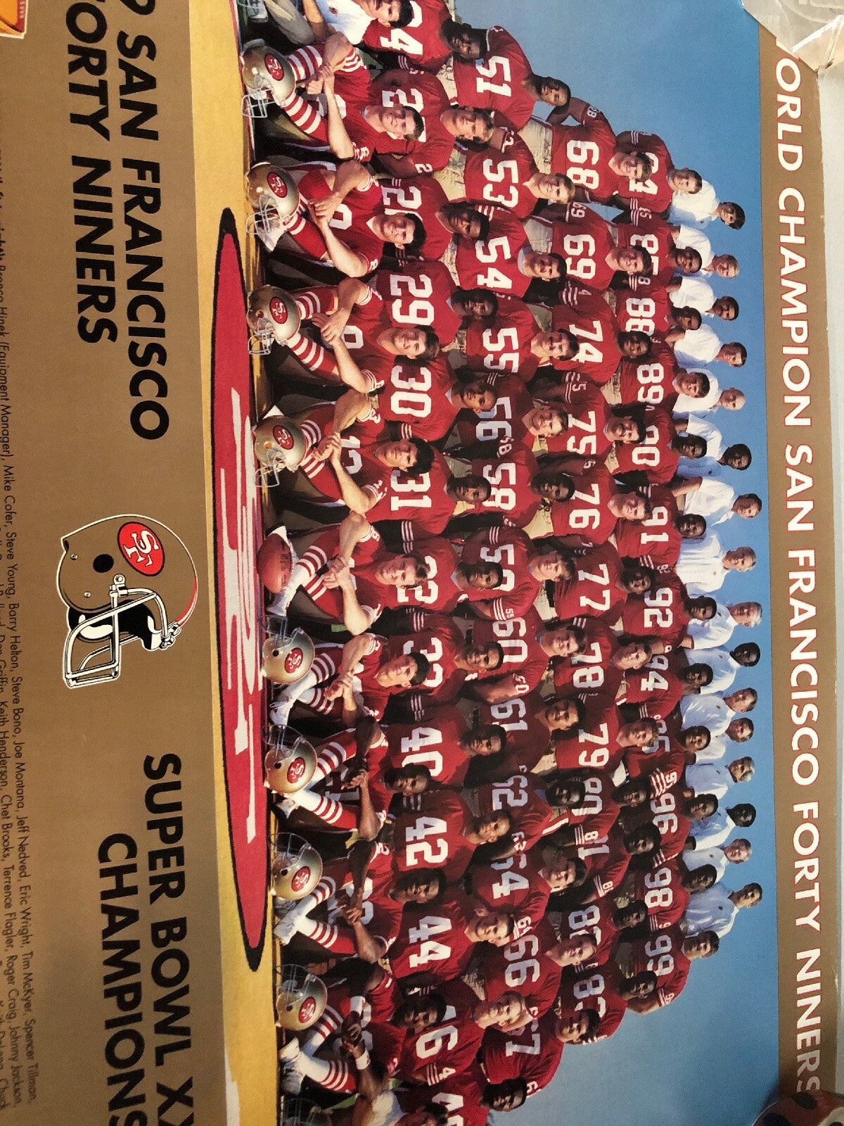 13 ea lot of1989 SF 49ers Super Bowl XXIV Champ Poster - Montana, Lott, Rice3
