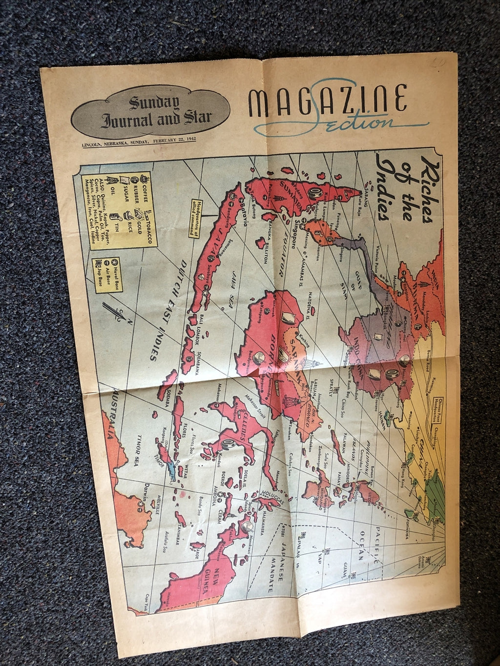 HISTORICAL NEWSPAPER SUNDAY JOURNAL FEB 22 1942 NAZI NEW ORDER IS 500 YEARS LATE2