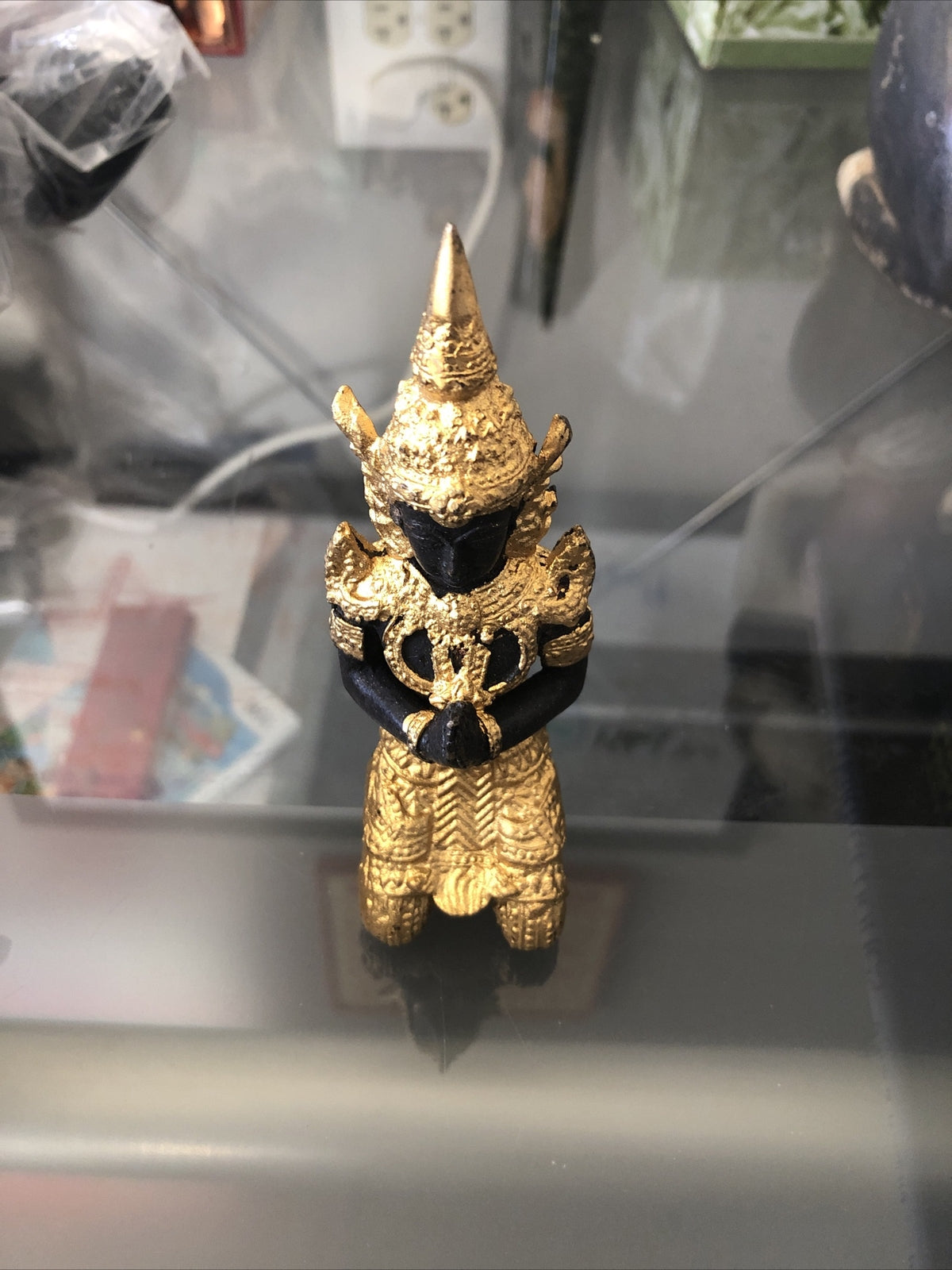 Buddhist Statue Figure Antique Namaste Thailand Thai God Figure About 5” Tall5