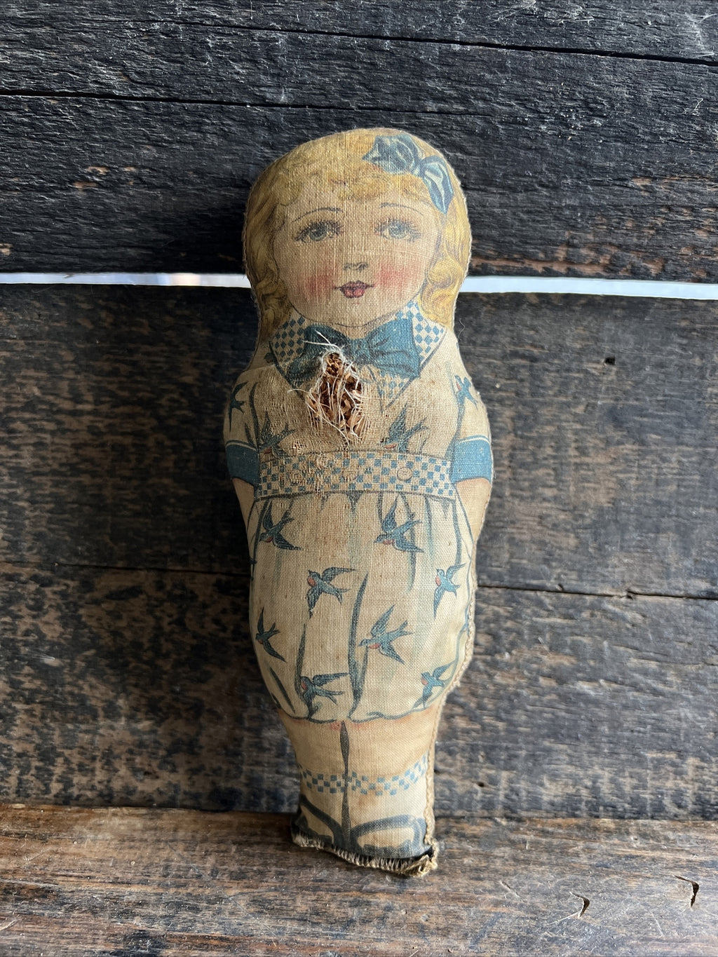 8” Antique Stuffed Rag Doll0